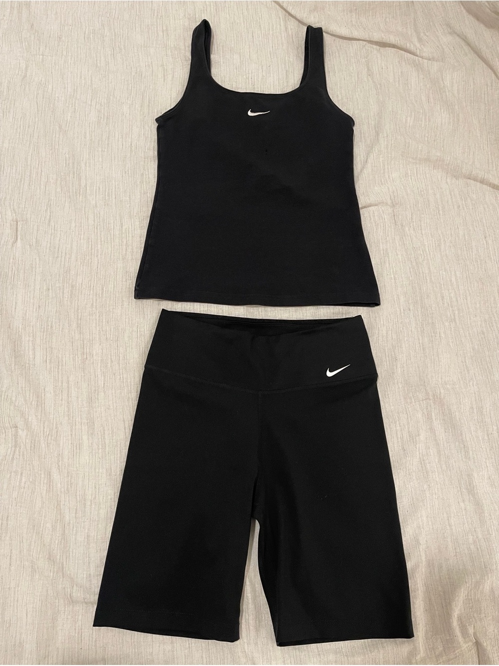 Nike Black Dri-FIT Biker Shorts and Training Top Set